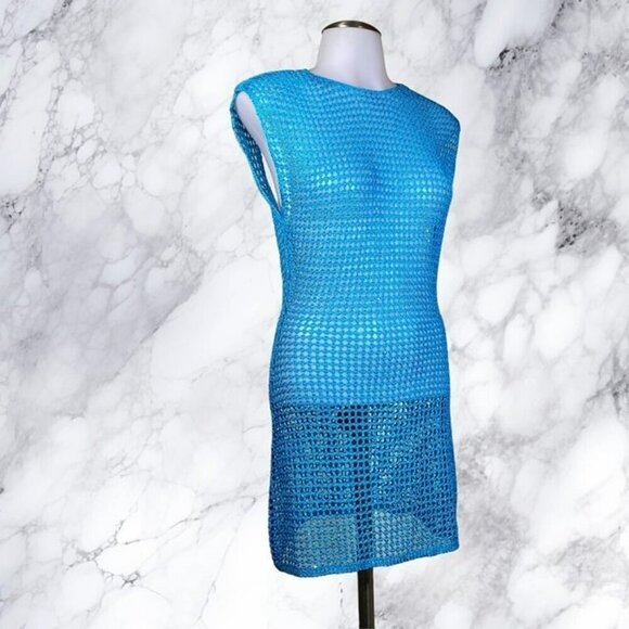 H:ours Hyde Sequin Knit Mini Dress - Blue - Picture 6 of 12